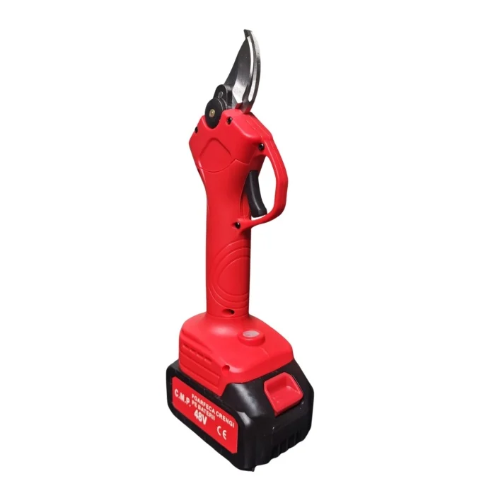 Foarfeca gradina electrica cu 2 acumulatori 48V, pentru gradina, diametru taiere 30mm, Valiza, profesional Campion PROFESSIONAL - ROSU [4]