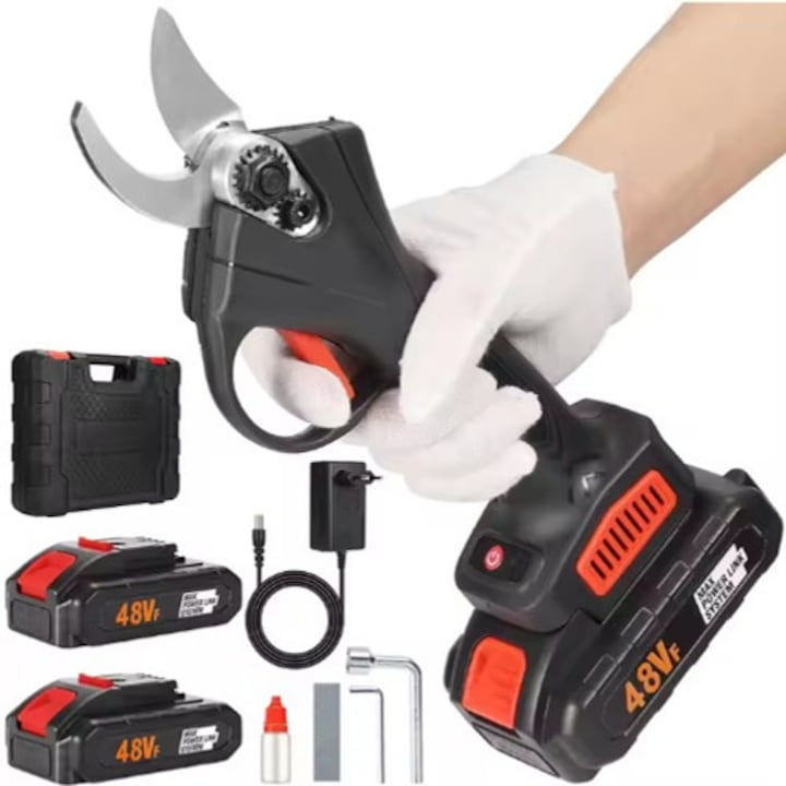 Foarfeca Profesionala Electrica cu 2 Acumulatori 48V, Putere 600W, valiza transport si accesorii [2]