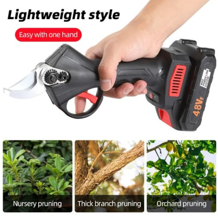 Foarfeca Profesionala Electrica cu 2 Acumulatori 48V, Putere 600W, valiza transport si accesorii [5]