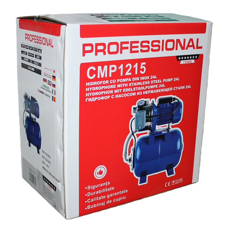Hidrofor Campion Pro Profesional 24L, 1500W, AutoJS100, Pompa din Fonta, Bobinaj Cupru, 65m Refulare, 65L/min [3]
