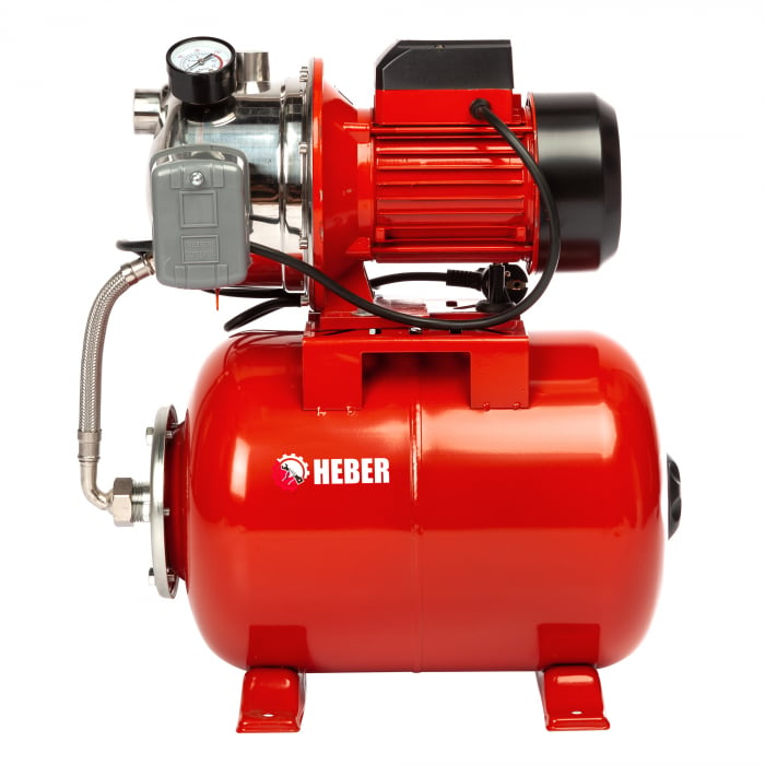 Hidrofor de Mare Putere Heber® AUTOJS80, 1000W, Vas 24L, Debit 50L/min, Refulare 40m, Adâncime Absorbție 8m, Pompă Fontă și Inox [3]
