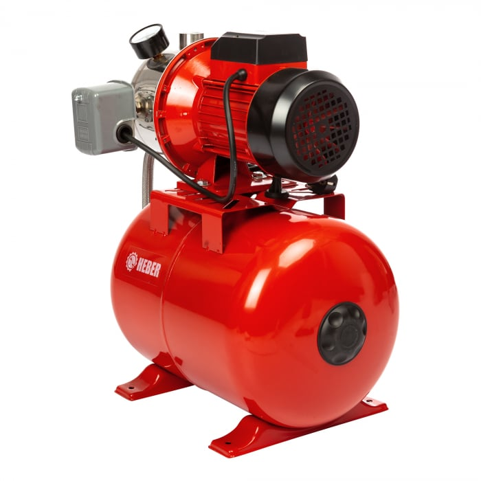 Hidrofor de Mare Putere Heber® AUTOJS80, 1000W, Vas 24L, Debit 50L/min, Refulare 40m, Adâncime Absorbție 8m, Pompă Fontă și Inox [4]