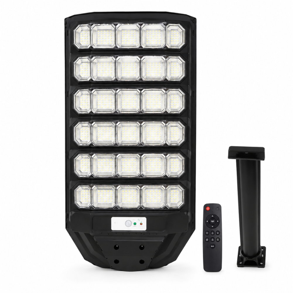 Lampa Solara Stradala LED LEIHMANN 1600W, Senzor de Miscare PIR, IP66, Telecomanda, 6500K, Suport Montaj Inclus Cadou [6]