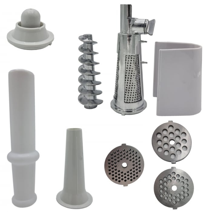 Masina de tocat carne 4 in 1 CAMPION™ , 4000W, accesoriu suc de rosii, carnati, chitfele, 3 site, functia revers, motor cupru [2]