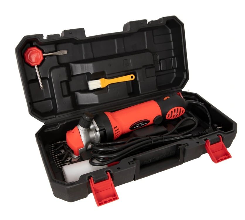 Masina de tuns oi Campion CU CUTITE REZERVA CADOU, 1000W, 6 Viteze, cu valiza pentru transport, ROSU [5]