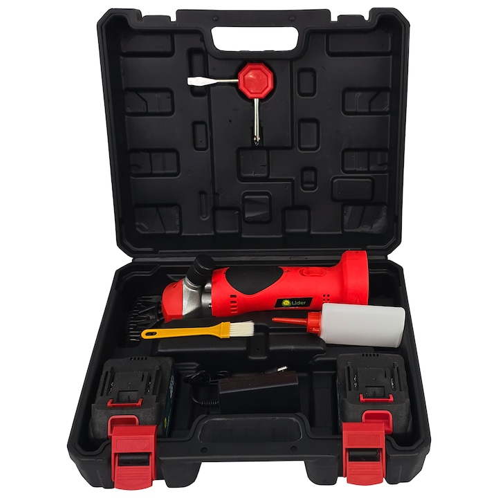 OFERTA: Masina de tuns oi pe acumulator + CUTITE REZERVA CADOU, Mencoza™ Lider, 48V, 6000mAh, 2 acumulatori, accesorii incluse, cutie de transport si depozitare [4]