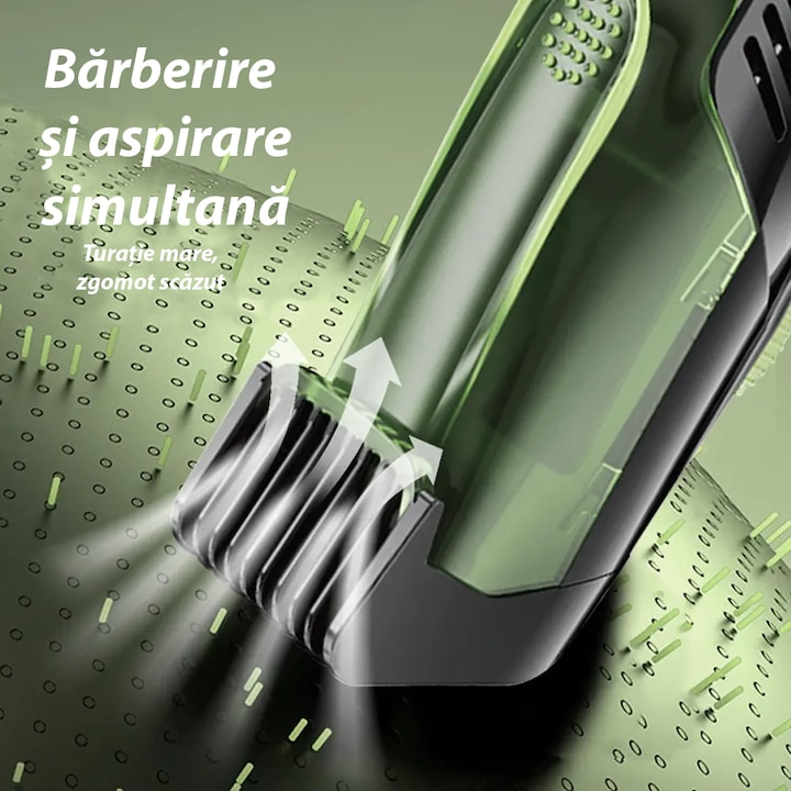 Masina de Tuns si Trimmer cu Aspirator Incorporat, Lame din Otel Inoxidabil, 20 Trepte 1-20 mm, Autonomie 90 Min, Rezistenta la Apa IPX6, Incarcare USB-C [5]
