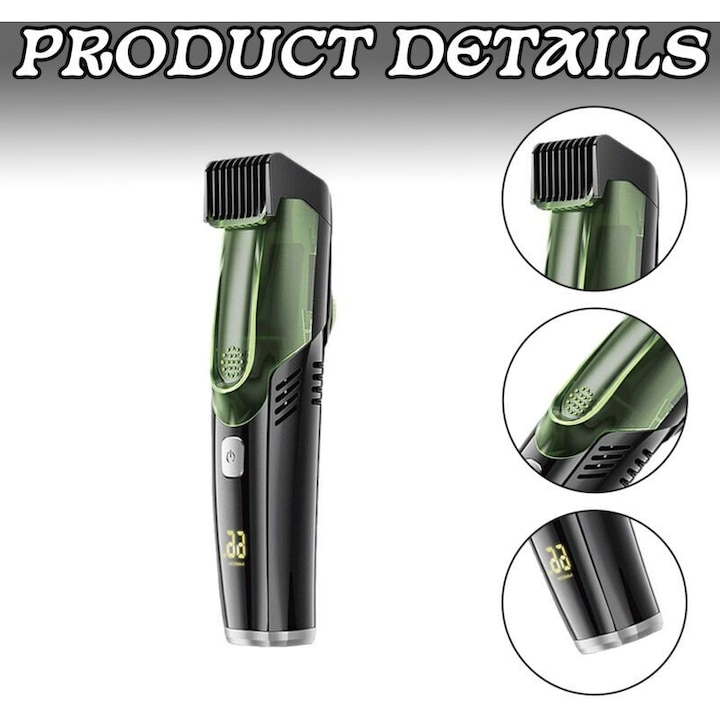 Masina de Tuns si Trimmer cu Aspirator Incorporat, Lame din Otel Inoxidabil, 20 Trepte 1-20 mm, Autonomie 90 Min, Rezistenta la Apa IPX6, Incarcare USB-C [4]