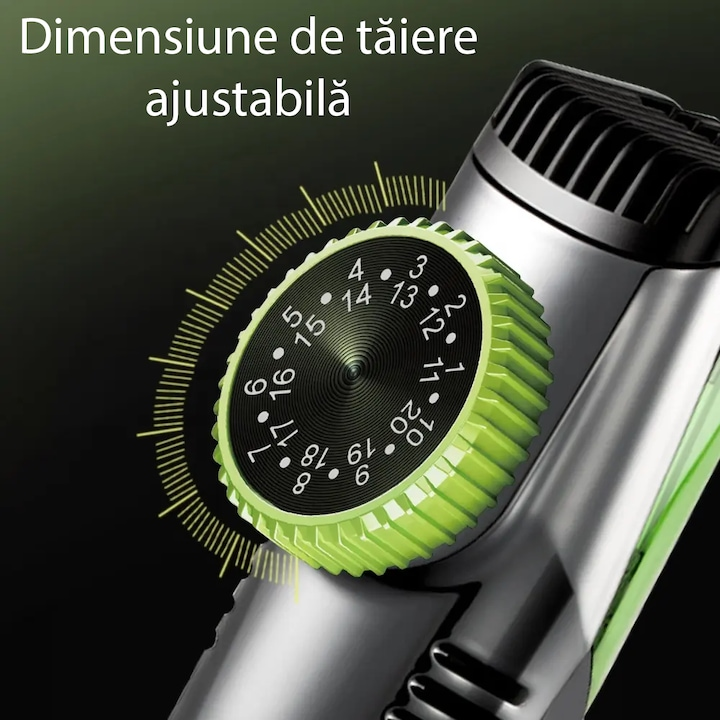 Masina de Tuns si Trimmer cu Aspirator Incorporat, Lame din Otel Inoxidabil, 20 Trepte 1-20 mm, Autonomie 90 Min, Rezistenta la Apa IPX6, Incarcare USB-C [6]