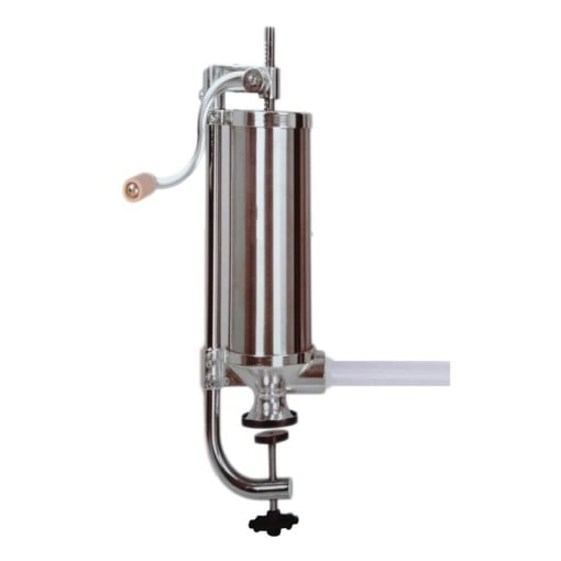 Mașină de Umplut Cârnați Verticală Craft-Tec MX128, Capacitate 4 KG, 5 Pâlnii Incluse, Corp Metalic, Prindere pe Masă, Acționare Manuală [2]