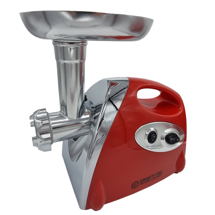 Masina de tocat carne Craft-Tec Rosu 3800W, Accesorii rosii, carnati, chiftele, 3 site, functia revers, motor cupru [3]