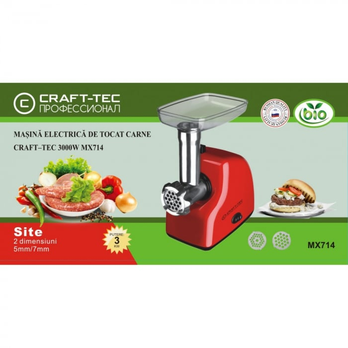 Mașina electrică de tocat carne CRAFT-TEC 3500 W ROSIE MX714 [3]