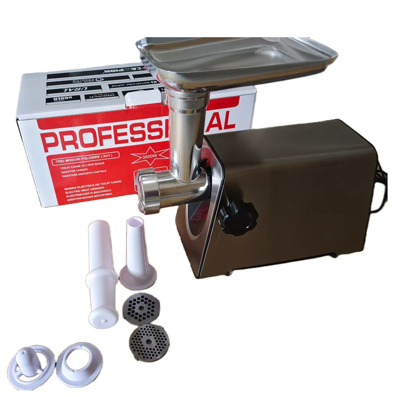 Masina electrica de tocat carne Motoyama Japan, 3500 W, Full inox, 3 site bonus, Accesorii carnati si chiftele, Calitate Premium [8]