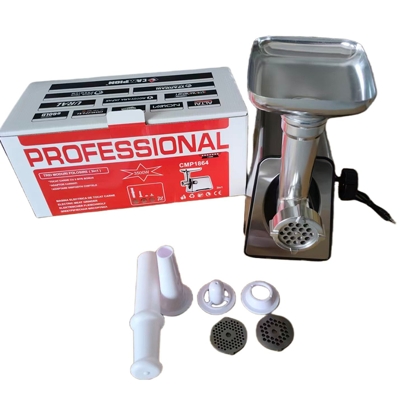 Masina electrica de tocat carne Motoyama Japan, 3500 W, Full inox, 3 site bonus, Accesorii carnati si chiftele, Calitate Premium [7]