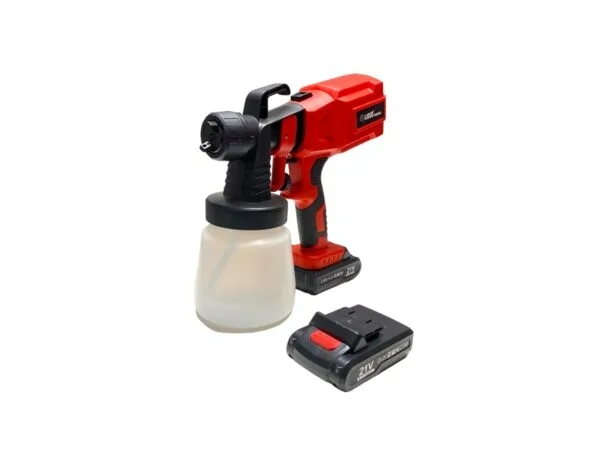Pistol de Vopsit Electric cu Acumulator 21V Li-Ion, Rezervor 800 ml, Debit 650 ml/min, Duza Reglabila, Pulverizator Vopsea Fara Fir [5]