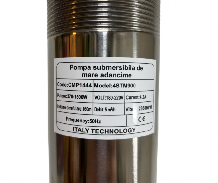 Pompa apa submersibila ZENITH Italy 4STM900, cu 16 turbine, 5000L/H, 1500W CABLU 20M Profesional [4]