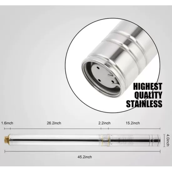 POMPA DE APA SUBMERSIBILA ZINITH ITALIY 4STM807, 1.65KW, 266 L/MIN, INALTIME REFULARE 80M [2]