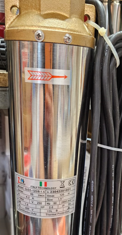 Pompa submersibila zinith ITALY cu 8 turbine pentru apa curata, Zinith QJD5-120/80-1.5 kw [2]