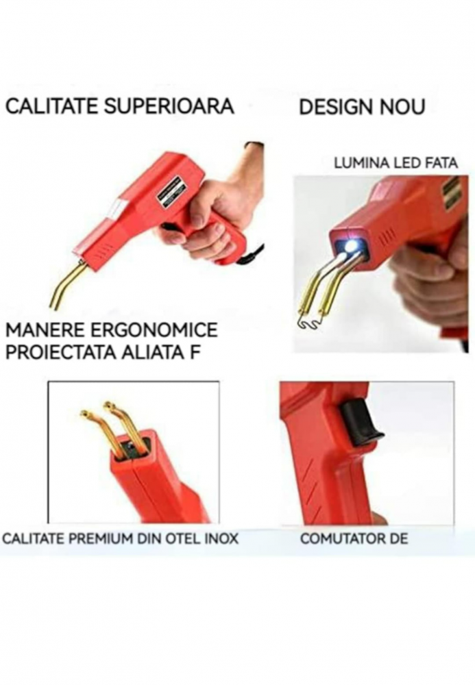 Set aparat Profesional pentru lipit / sudat plastic, 50W, 200 capse si Geanta transport [4]