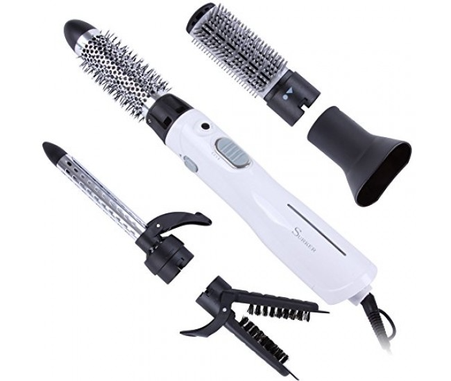 Set perie multifunctionala pentru coafat profesionala 8 in 1, 1200W, alb [3]