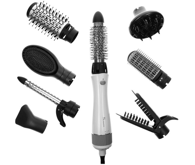 Set perie multifunctionala pentru coafat profesionala 8 in 1, 1200W, alb [6]