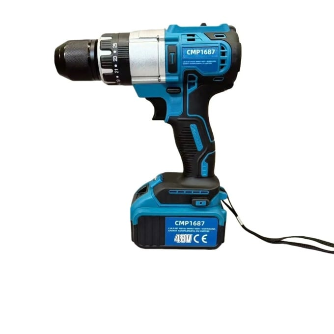 Set Trusa autofiletanta cu percutie si Flex Polizor unghiular 125MM, 2 acumulatori 48V, 8Ah,valiza transport CAMPION PROFESSIONAL [2]