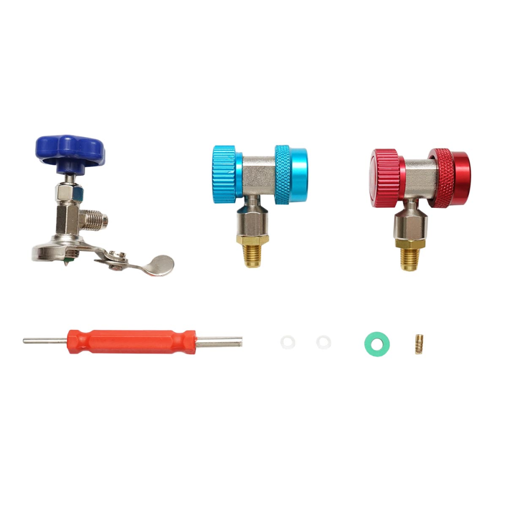 Trusa Manometre Aer Conditionat Auto si Instalatii Frigorifice, 2 Cai, 0-800 PSI, 3 Furtunuri 1.5 m, Cuplaje Rapid LOW/HIGH, Compatibila R134A, R22, R410A [8]