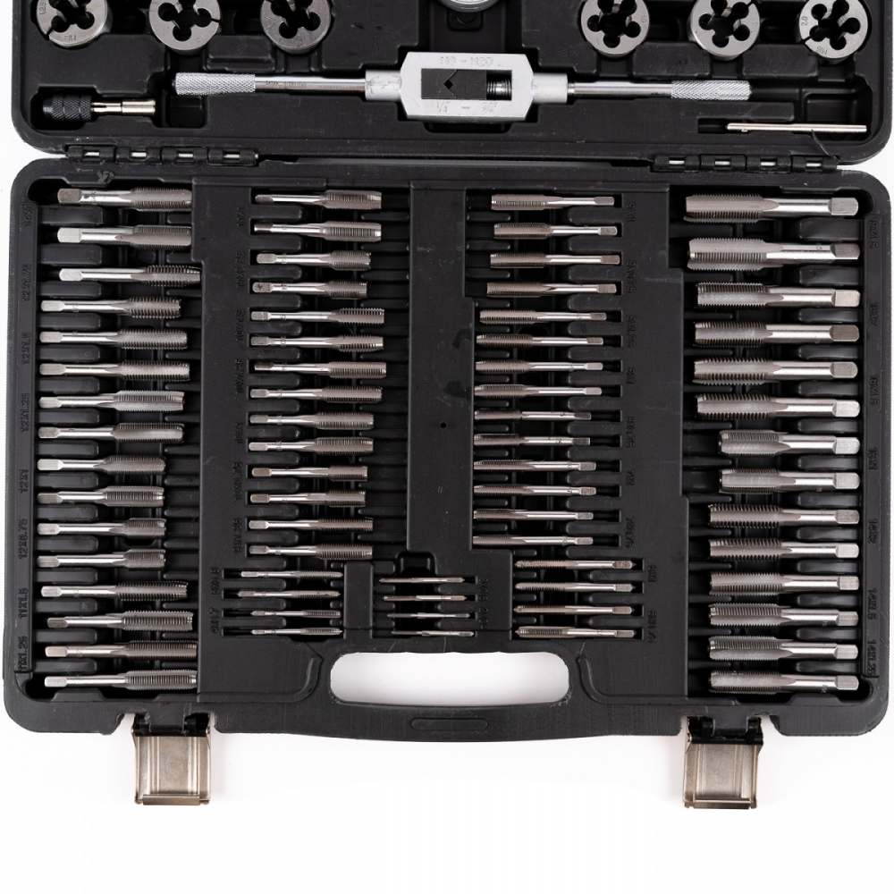 Trusa metrica tarozi si filiere, 110 piese, M2-M18, set metric profesional [5]