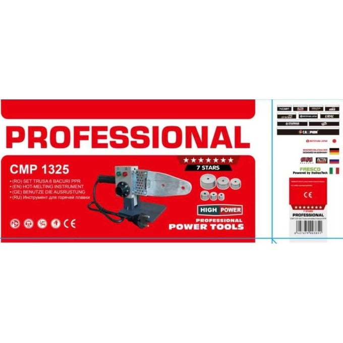 Trusa plita PPR 1000w aparat sudura tevi, 6 bacuri, valiza metal, Profesional [5]