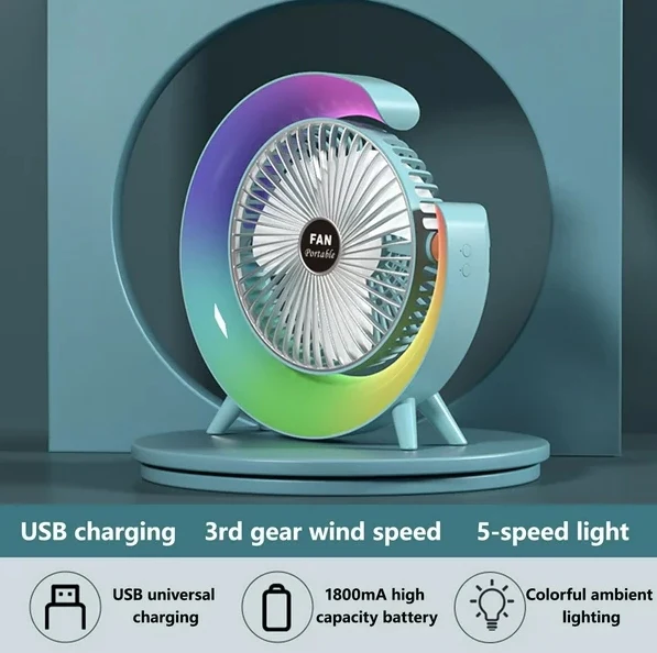 Ventilator multifunctional, lumini ambientale, alimentare USB [6]