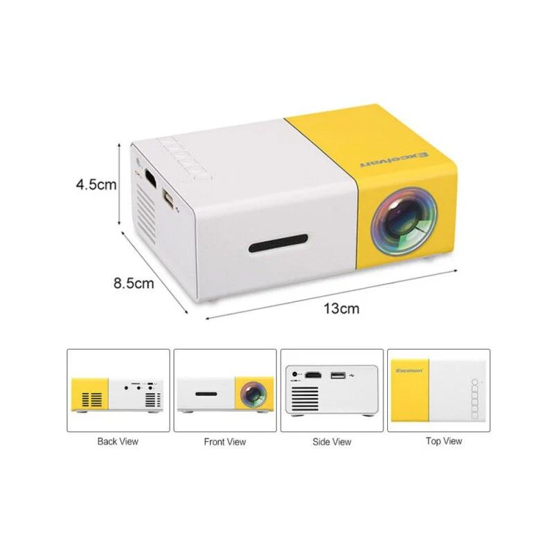 Videoproiector LED Mini Portabil, 600 LM, 1080P, Full HD [2]