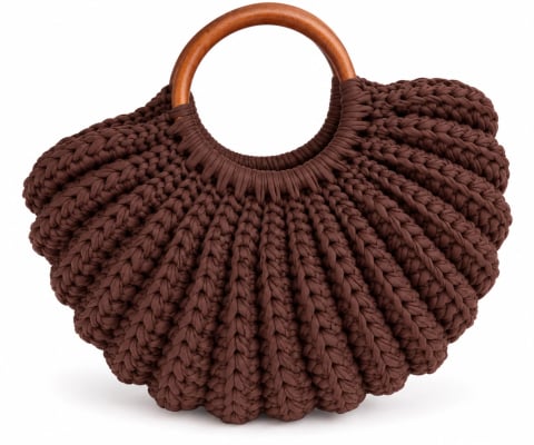 Îngrijire personală & Cosmetice - Geantă Croșetată Handmade - Chocolate Bloom