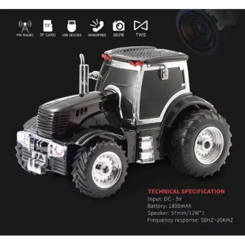 Boxă Portabilă Bluetooth Tractor WSTER WS-560, 15W, TWS, Radio FM, USB, AUX, Card TF, Hands-Free, Selfie [4]