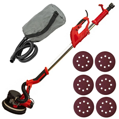 Masina de Slefuit Pereti si Tavane Tip Girafa Campion PROFESSIONAL CMP0927, 1250W, Disc 225mm, Brat Telescopic, Aspirare, LED, Sac Colector, 6 Discuri [0]