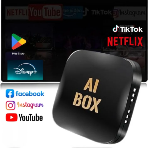 Adaptor Auto AI Box Android 13, Wireless CarPlay & Android Auto, GPS, WiFi, Bluetooth, Video, Muzică, Slot Card TF [2]