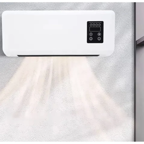 Electrocasnice & Electronice - Aerotermă Electrică 2 în 1 Cald/Rece, 1800W, Temperatură Reglabilă 16–40°C, Telecomandă, Protecție la Supraîncălzire, Montare pe Perete, Alb