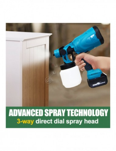 Aparat Profesional De Vopsit Și Zugrăvit LEIHMANN, Electric, Cu Rezervor De Vopsea, 800 ml si 2 Acumulatori, 36V, Portabil [9]