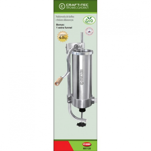 Aparat vertical de facut carnati Craft Tec, 4 kg, inox, 4 palnii incluse, prindere menghina, sistem anti-bule [2]