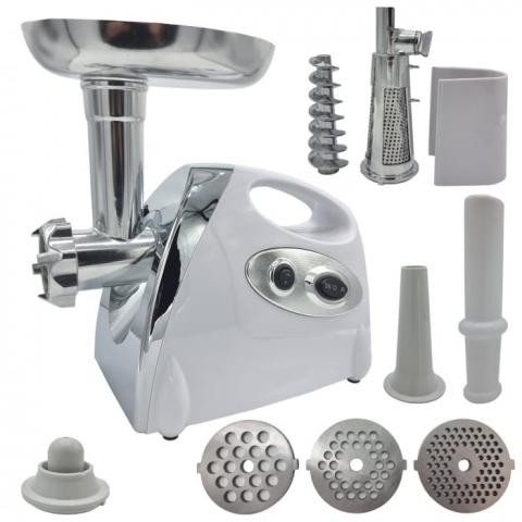 Electrocasnice & Electronice - Masina de tocat carne 4 in 1 Mencoza, 3500W, accesoriu suc de rosii, carnati, chitfele, 3 site, functia revers, motor cupru
