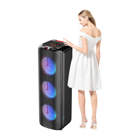 TV, Audio-Video & Foto - Boxa portabila 3 difuzoare, 400W, Bluetooth,joc lumini RGB, card,stick,radio, LED, Microfon