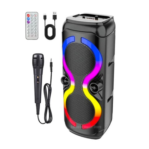 Boxa Portabila, Bluetooth, 64cm, ZQS 8229/8230, 300W, Radio FM, USB/TF/TWS, Leduri disco, Microfon inclus, Telecomanda [2]