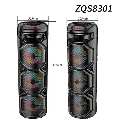 Boxa portabila Bluetooth cu 3 Difuzoare de 8″ ZQS8301 Telecomanda si Microfon, 94x35cm [2]