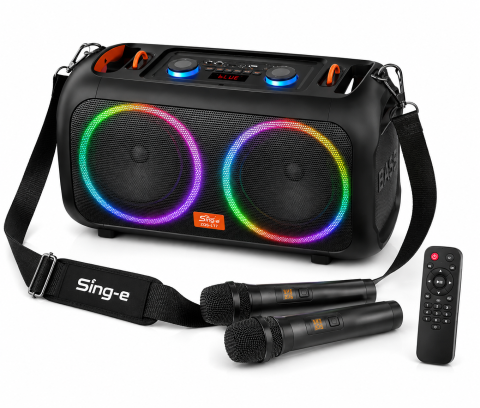 TV, Audio-Video & Foto - Boxă Portabilă Bluetooth Sing-e ZQS-L17, 40W, 2 x 6.5”, 2 Microfoane Wireless, Karaoke, LED RGB, TWS, USB, FM, Telecomandă
