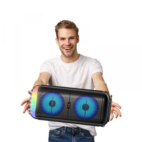 Accesorii telefoane & Gadgeturi - Boxa portabila cu microfon ZQS6227 60W PMPO BT/FM/USB/TWS RGB