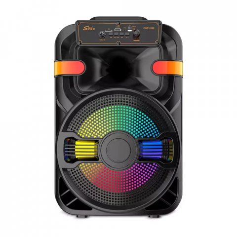 PACHET PROMO : Boxa portabila +Stick usb 4 GB CADOU, 2 microfoane, 90W PMPO, LED RGB, [5]