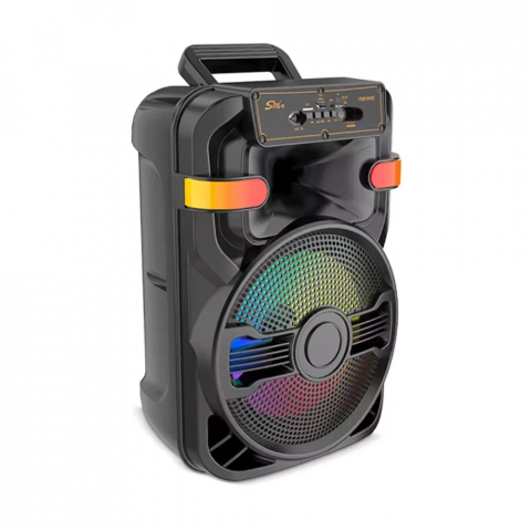 PACHET PROMO : Boxa portabila +Stick usb 4 GB CADOU, 2 microfoane, 90W PMPO, LED RGB, [3]