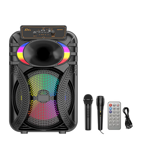 Boxa portabila karaoke ZQS10101, 2 microfoane, 90W PMPO, LED RGB [1]