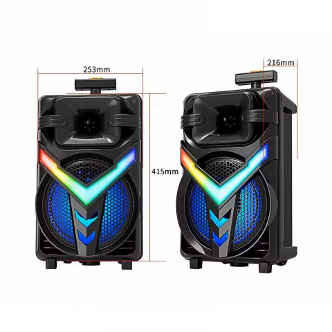 Boxa portabila, troller, ZQS-8158 , Bluetooth, Difuzor 8" Inch, 3000 mAh, 20W PMPO, Subwoofer Super Bass, Microfon, Telecomanda [3]