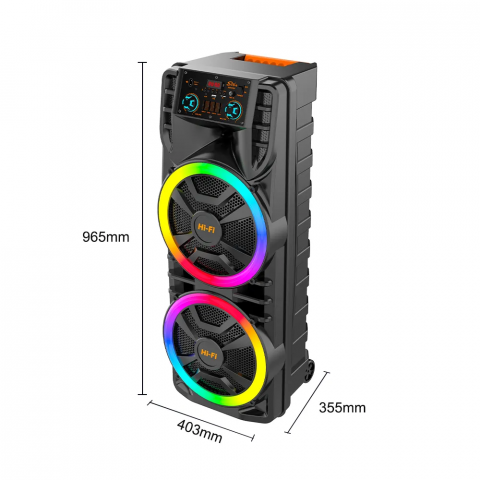 boxa super puternica 100cmx42cm 240W P.M.P.O 12-inch*2 cu bass profesional fără fir pentru petrecere cu lumini colorate [3]