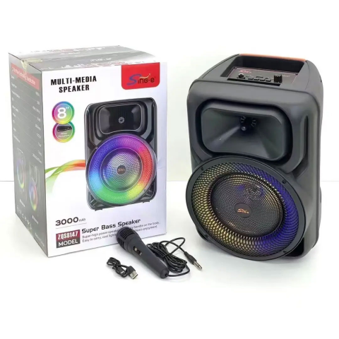 Boxa ZQS 8147, Microfon, Bt 8 Inch Karaoke Speaker Wireless, Baterie Lithium, Putere 100W [3]